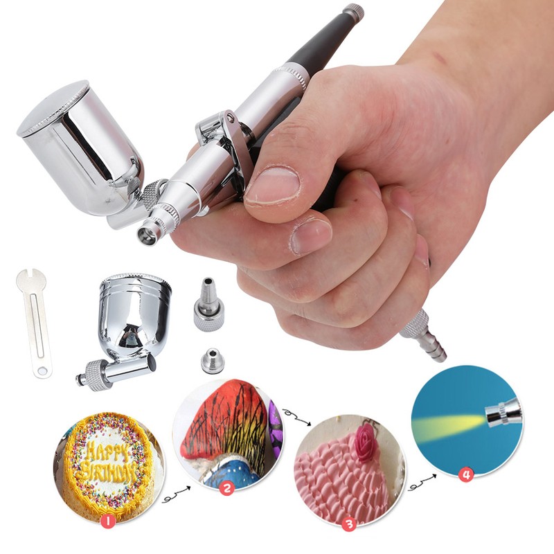 Airbrush 0.3mm Caliber Side Pot Single Action Set Art Supplies