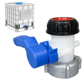 Chengshi IBC Valve, 75 mm DN50 Ball Valve, 1000 L, IBC Tonnes Bucket, Plastic, Integrated Butterfly Valve, Irrigation Equipment, Integrated Shut-Off Valve Design