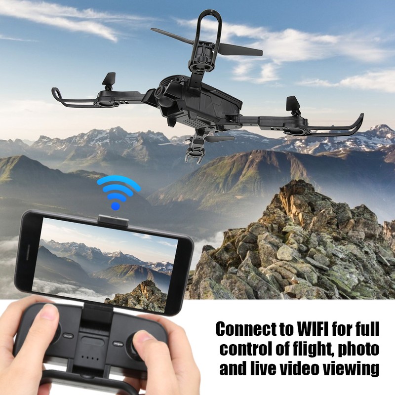1808 Foldable Black WiFi FPV 1080P Camera Optical Flow Positioning