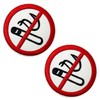 2 X No Smoking Sign - Iron On Embroidery Patchs
