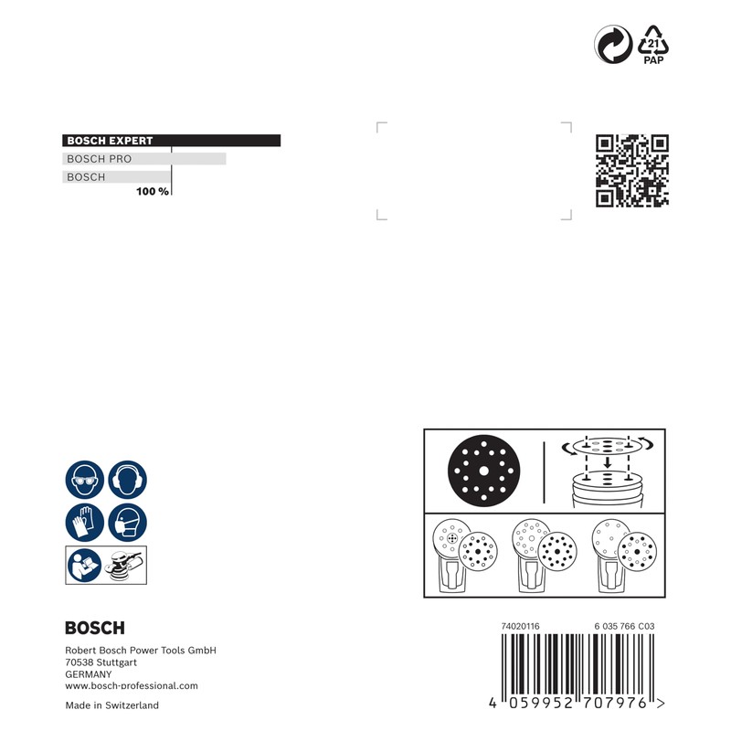 Bosch 6x EXPERT O780 Foil Sanding Disc, 125 mm (for