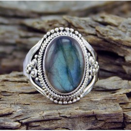 ASFKIPMF Vintage Fashion Women 925 Silver Turquoise Moonstone Ring Wedding Bridal Jewelry Shell Ring 925 Sterling Silver Boho Chic Size S