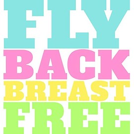 Magnet Fly Back Breast Free Swim IM Car Magnetic Vinyl Bumper Sticker 5'' x 4''