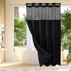 Gibelle No Hook Waffle Weave Shower Curtain with Snap-in Fabric