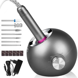 Nail Cutter, Upgraded Professional Nail Cutter 35000 rpm for Gel Nails, Acrylic Nails, Manicure Pedicure Set, Electric, Electric Nail File Set with Ceramic Cutter Bit and 5 Attachments, Safe for