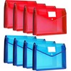 Pack of 8 A4 Document Wallets, Document Folder with Press
