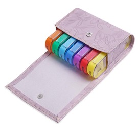 Czzmy Pill Organizer Weekly Travel Medication Reminder Daily Afternoon Reminder Day Night 7 Compartments Holds 4 Times a Day 7 Days a Week Includes Leather PU Carrying Case (1