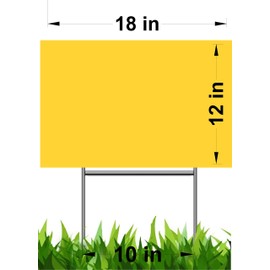 Yard Signs 10 Blank Signs (yellow) 12"x18" x 4 mm Corrugated Plastic Signs & 10 Stake 9x12 inch 9 Gauges Wire Rod Metal Stake, Advertising Signs, Lawn Signs, Open House or Election Signs