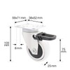 WAGNER design - 3C - swivel castor/furniture castor - white,