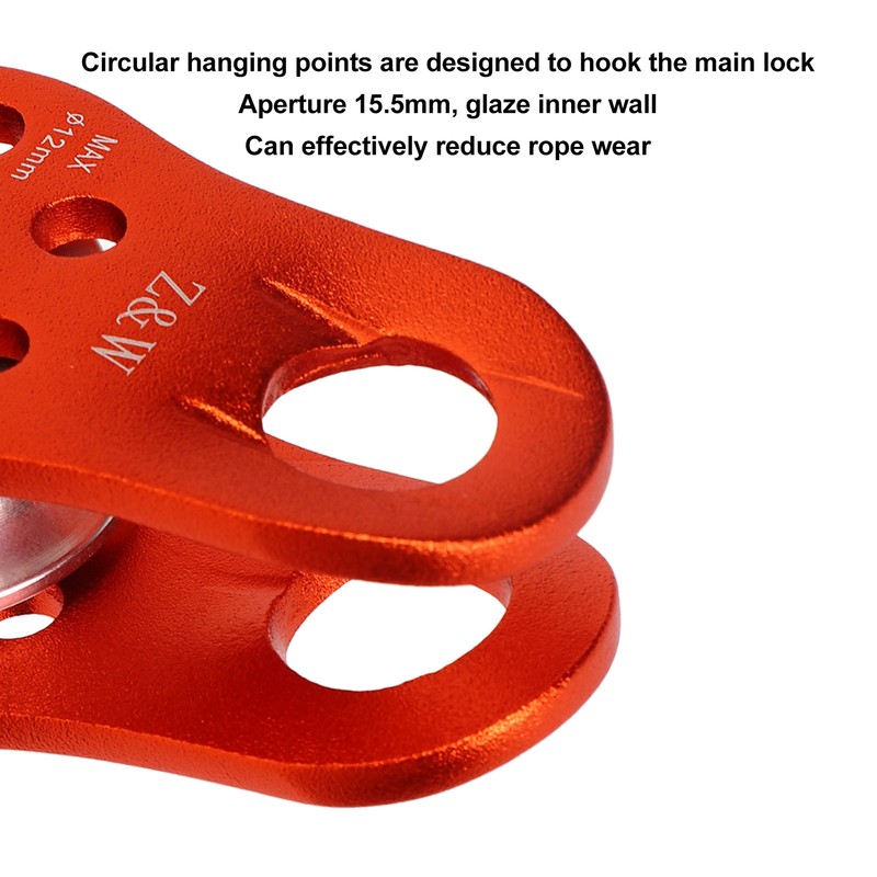 Rock Climbing Pulley Fixed Sideplate Single Sheave Pulley Orange Lift