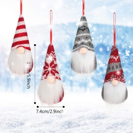 8 Styles Christmas Santa Gnomes Ornaments Handmade Scandinavian Santa Elf Plush Dolls Hanging Santa Christmas Decorations()
