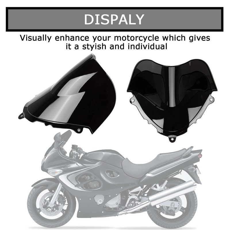 PSLER Motorcycle Windscreen Windshield Double Bubble Flyscreen Wind Screen Deflector