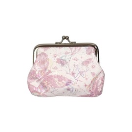 Coin Purse Vintage Bag Lock Wallet Buckle Kiss Lock change purse change holder wallet coin Canvas cotton coin purse (B pink)