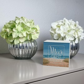 Meer geht immer Wooden Money Box with Holiday Motif Practical Piggy Bank as a Holiday Fund for Children and Family to Save for Holidays by the Sea