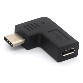 Right Angle USB C Male to Micro USB Female OTG (On the Go) Adapter Micro to Type C Charging/Data Sync Converter