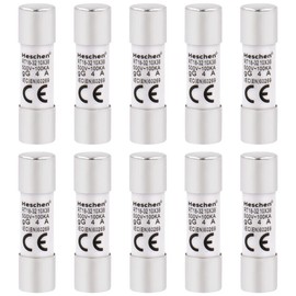 Heschen Cylindrical Ceramic Tube Fuse Link RT18-32 (RO15) 10 * 38 mm 4A 500V CE Pack of 10