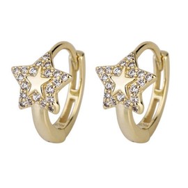 Women's Cute Small Top Grade Zirconia Hoop Earrings with Pearl, Lightweight, One-touch, Hypoallergenic (E), Zircon