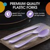 Party Solids Lavender Plastic Silverware Heavy Duty 150 Pieces Lavender