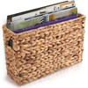 Yesland Hand-Woven Narrow Water Hyacinth Holder Wicker Basket, 15.5 x