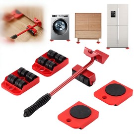 Juego de 5 Herramienta de Mudanza de Muebles con 4 Ruedas