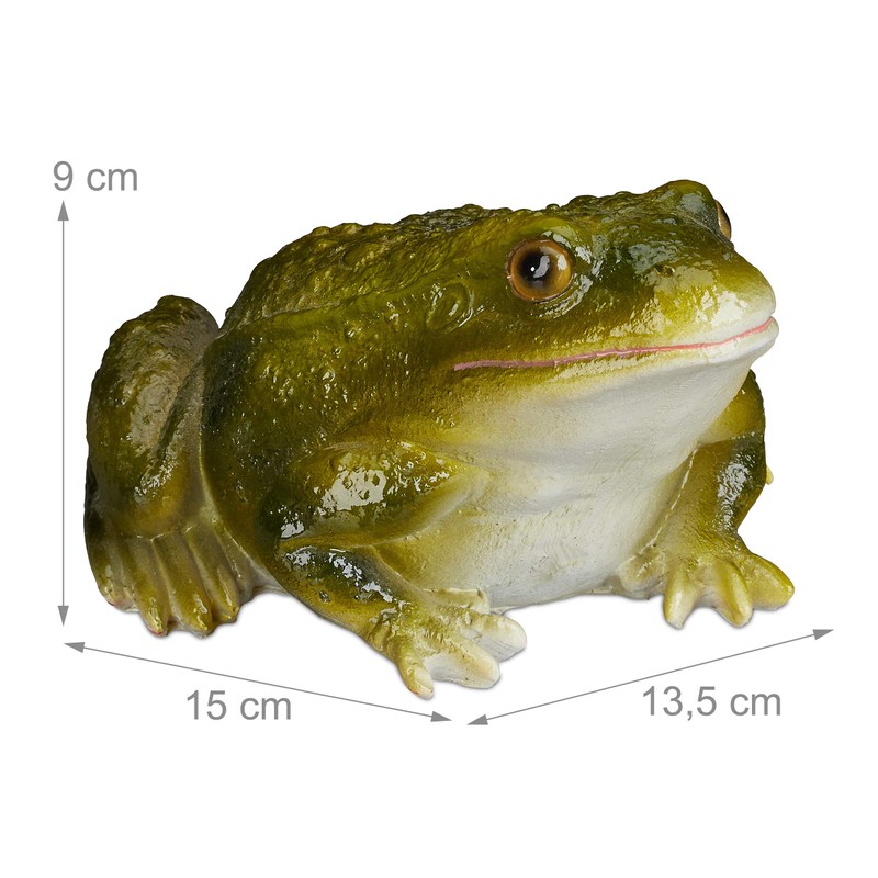 Relaxdays 2 x Garden Figurine Frog Weatherproof for Balcony, Patio,