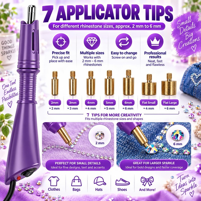 Bedazzler Hotfix Rhinestone Applicator Kit with Rhinestones and Carry Case