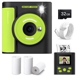 Moledro Children's Instant Digital Camera, Kids, 48 Megapixels, 1080P Videos, Thermal Paper, 32 GB Micro SD Card Included, Toy, Instant Printing Function, 2.0 Inch IPS Screen, 3-12 Years Old, Girls