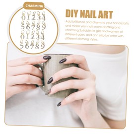 Mikinona 20pcs Metal Diamond-Set Nail Charms Wear-Resistant Nail Art Decorations Cross Charm Removable Ornaments DIY Art Supply