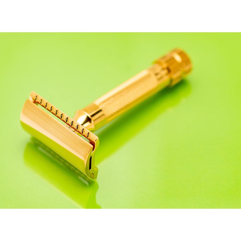 Merkur Classic 2-Piece Double Edge Safety Razor Gold Plated, 1