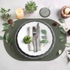 comfoyar Faux Leather Oval Placemats with Coasters Set of 6,
