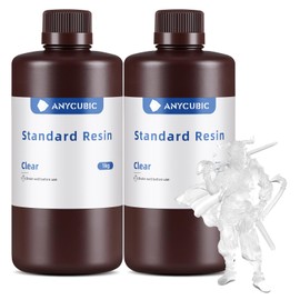ANYCUBIC 3D Printer Resin Bundle, 405nm High Precision Fast Curing UV Photopolymer Resin for LCD 3D Printing, Clear+Clear, 2kg