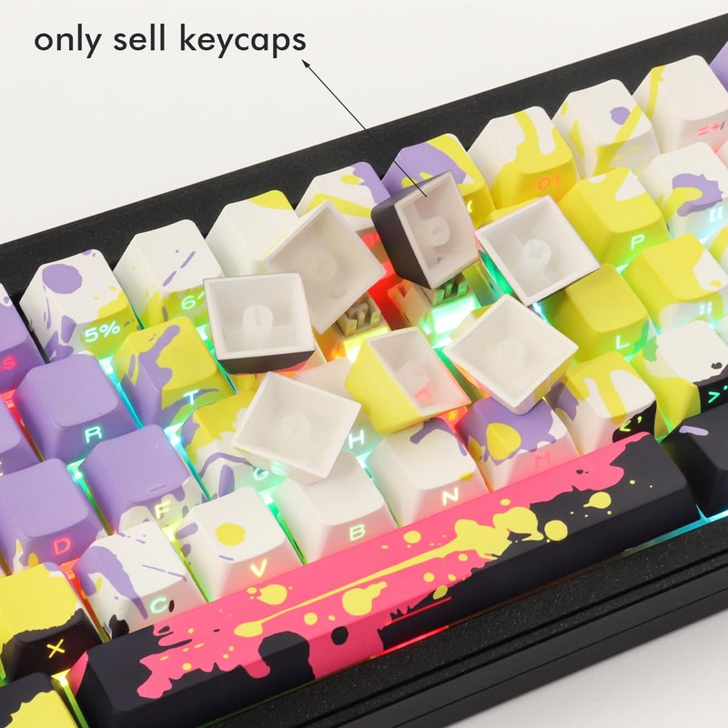 JakeTsai Keycaps, 131 Keys Double Shot Keycaps Transparent, PBT Keycaps
