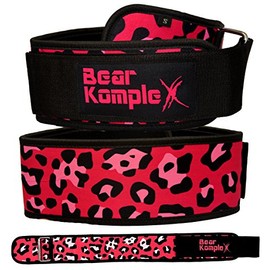 Bear KompleX 4" STRAIGHT Weightlifting Belt for Powerlifting, Squats, Weight Training with Super Firm Back for Maximum Stability & Exceptional Comfort, STRAIGHT, PINK, XS
