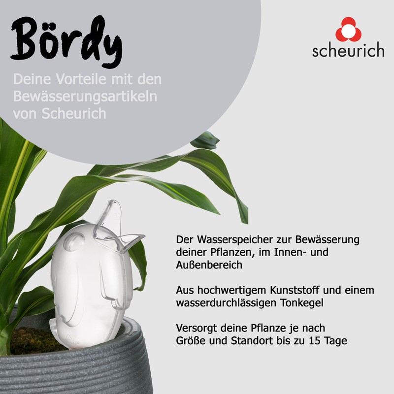 Scheurich Bördy XXL Plastic Water Reservoir, Colour: Bördy XXL, Transparent/Clear,