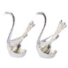 Silver Plated Swan Duck With 12 Pcs Tea Spoon Set