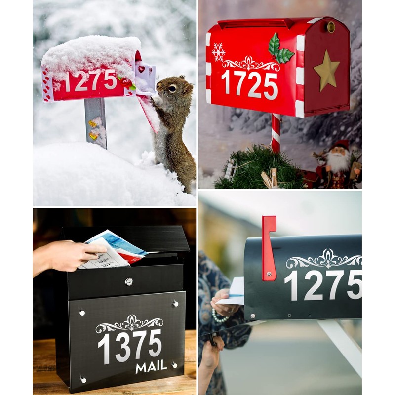 Mailbox Numbers, Reflective Mailbox Numbers for Outside (6 Sets), Waterproof