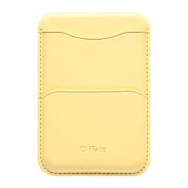 iFace MagSynq Card Wallet Compatible with MagSafe [Card Case, Slim Wallet, 2 Card Storage, Vegan Leather, Built-in Magnetic and Fraud Prevention Magnet, Mini Extra Pocket] - Yellow