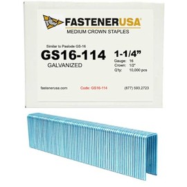 1-1/4" Leg x 1/2" Crown 16GA GALV GS-16 Staples 10,000ct | GS16-114
