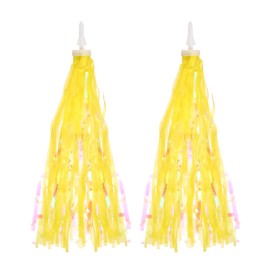 PATIKIL 2Pcs Bike Streamers, Colorful Scooter Handlebar Tassels Grips Ribbon Accessories Decorations for Bicycle Tricycle Handles, Yellow