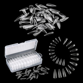 AIMEILI False Nail Tips, 432PCS Clear Matte Coffin Full Cover Nail Tips for Soak Off Nail Extension, Acrylic False Press on Nails with Box for Nail Art Salon and Home DIY, 10 Sizes 004