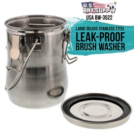 US Art Supply Large Stainless Steel Leak-Proof Premium Brush Washer
