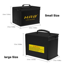 HRB Lipo Bag Large Capacity Lipo Battery Bag Fireproof Lipo Safety Bag Lipo Battery Storage Bag (2packs)