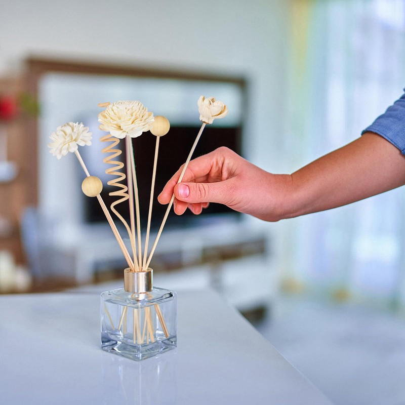 HFKPJRT 23Pcs Rattan Reed Diffuser Sticks Set, 10 Inch Natural