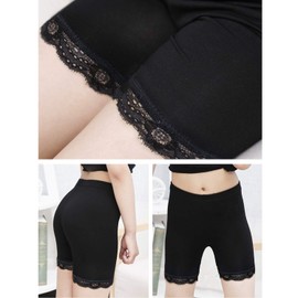 BOOPH Chicas Calzoncillos Cortos De Encaje para Bicicleta para Niñas 5-7 Años Paquete De 6 Negro