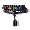 COAI 108 Japa Mala 7 Chakra Onyx Stone Wrap Bracelet