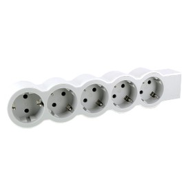 LEGRAND, Flat Power Strip, 5-Way Socket, Multiple Socket, Without Cable, Ultra White/Grey, 694577