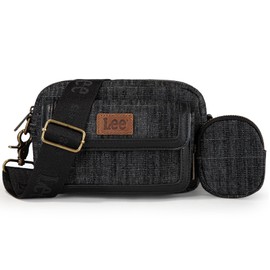 Lee Denim Crossbody Bag for Women - Trendy Shoulder Handbag with Detachable Strap LEE58-005BK