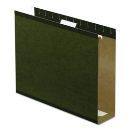 Pendaflex 04152X3 Extra Capacity Reinforced Hanging File Folders, 3", Letter Size, Standard green, 1/5 Cut, 25/BX (4152x3)