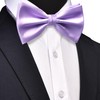 GUSLESON Mens Solid Color Double Fold Pre-tied Bow Tie and