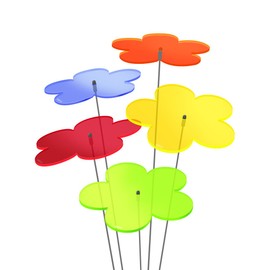 SUNPLAY Suncatcher Flowers in Colour Mix, Set of 5 x 10 cm Diameter + 35 cm Swing Rods